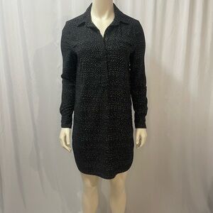 Lila Rose Long Sleeve Shirt Dress size Black and White Polka Dot Size Small